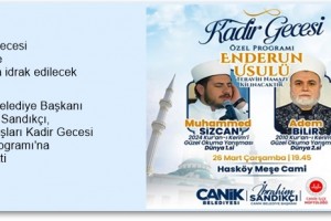 Canik Belediyesi'nden Kadir Gecesi Programı 